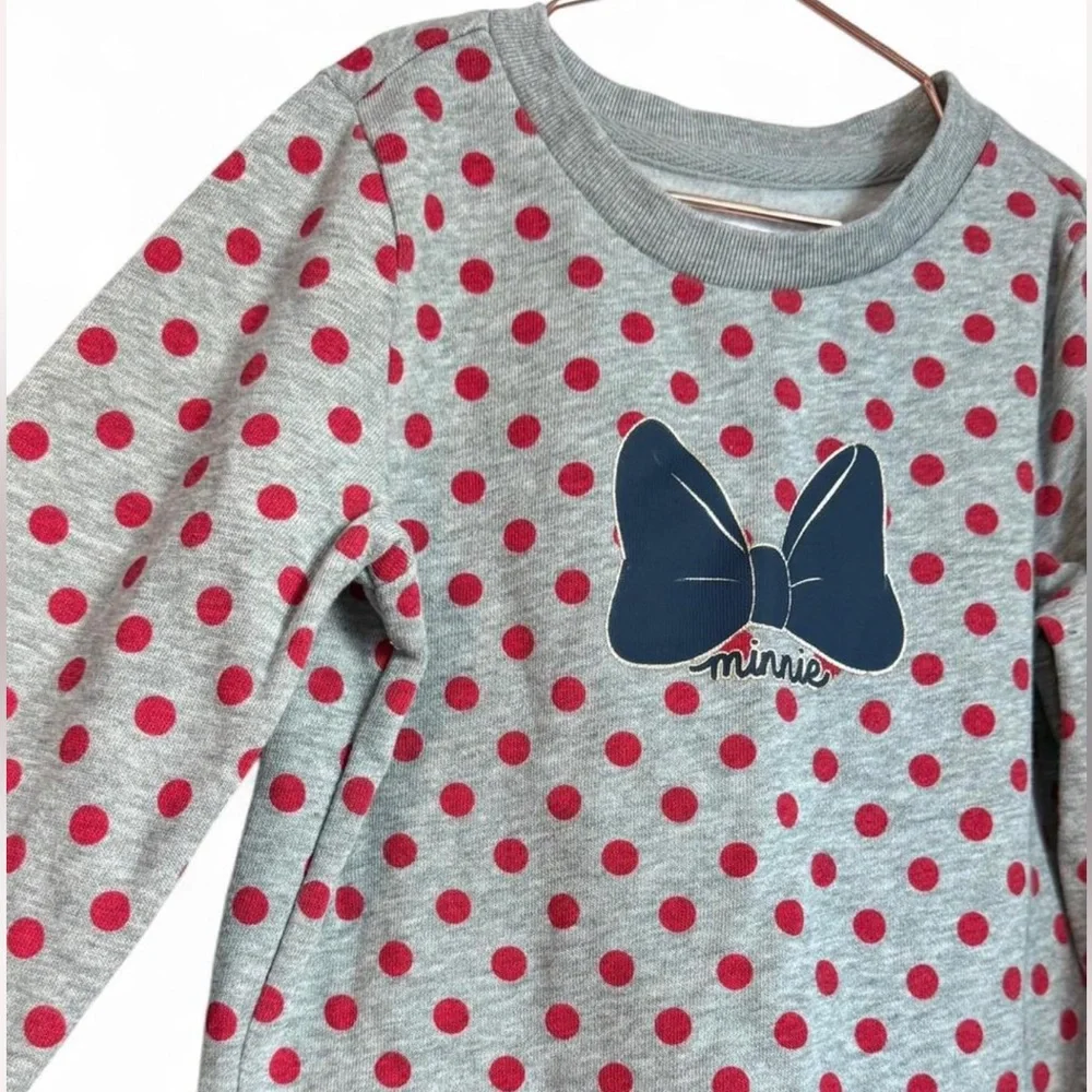 Girls Gap Size 5 Grey and red‎ polka dot tulle dress with Minnie Mouse Bow